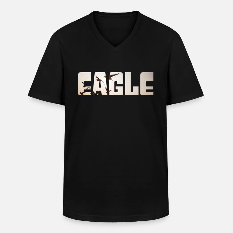 Adler - Männer-T-Shirt mit V-Ausschnitt - Schwarz