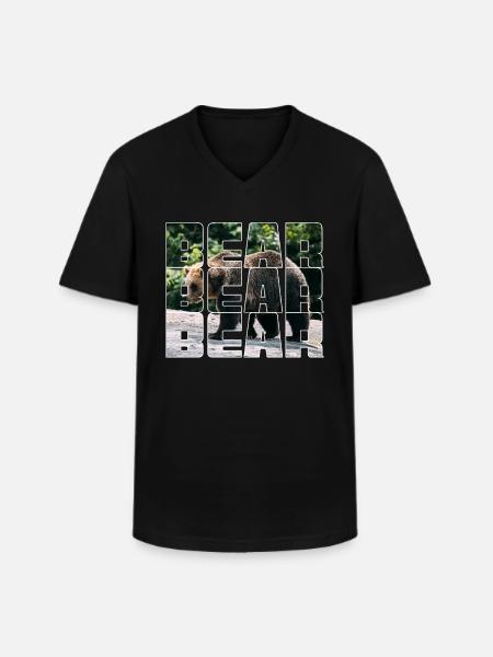 Bear - Men's V-Neck T-Shirt - black