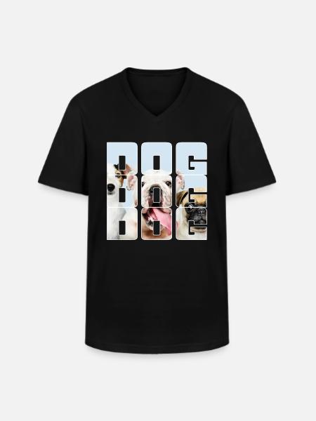 Hund - Männer-T-Shirt mit V-Ausschnitt - Schwarz