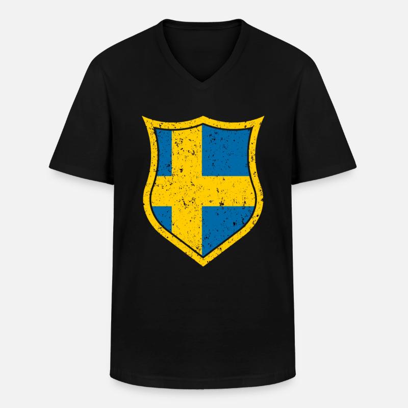 Schweden - Männer-T-Shirt mit V-Ausschnitt - Schwarz