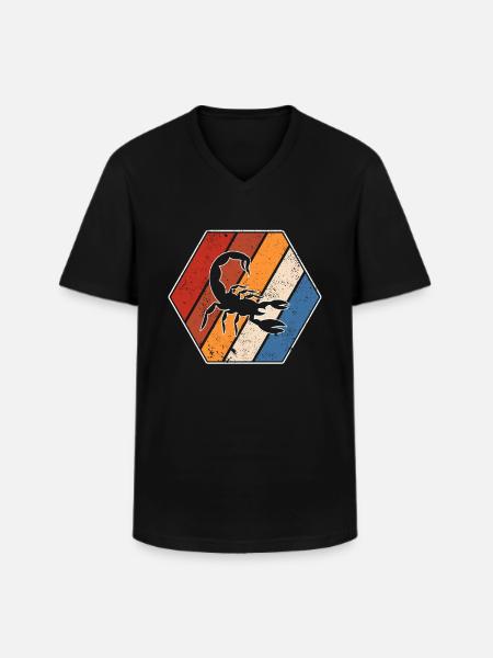 Scorpio Retro - Men's V-Neck T-Shirt - black