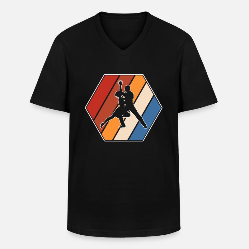 Tanzen Retro - Männer-T-Shirt mit V-Ausschnitt - Schwarz