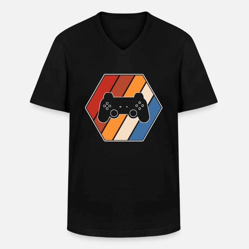 Gaming Retro - Männer-T-Shirt mit V-Ausschnitt - Schwarz