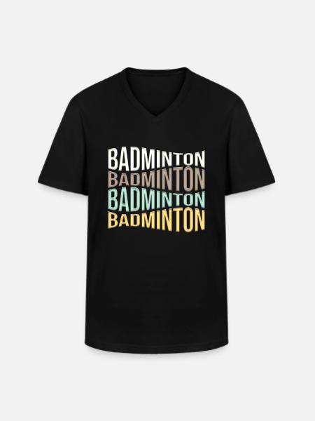 Badminton - T-shirt col V Homme - noir