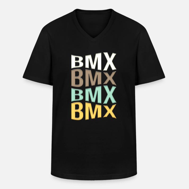 BMX - Männer-T-Shirt mit V-Ausschnitt - Schwarz