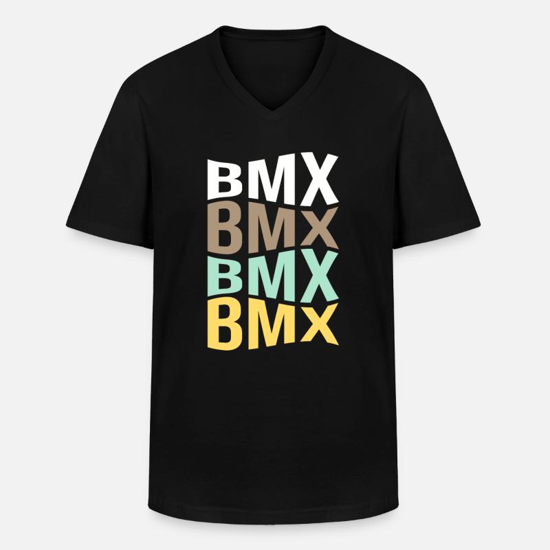 BMX - Männer-T-Shirt mit V-Ausschnitt - Schwarz