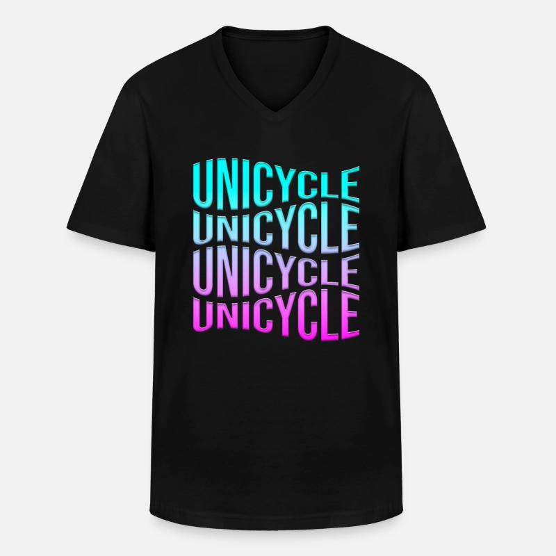 Einrad - Männer-T-Shirt mit V-Ausschnitt - Schwarz