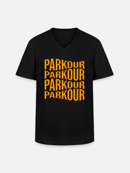 Parkour - Men's V-Neck T-Shirt - black