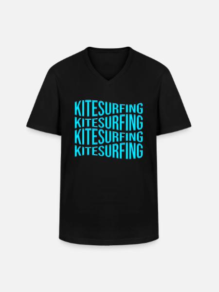 kite surfen - Männer-T-Shirt mit V-Ausschnitt - Schwarz