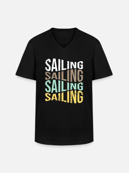 Voile - T-shirt col V Homme - noir