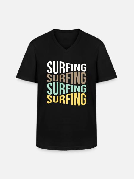 Surfing - Men's V-Neck T-Shirt - black