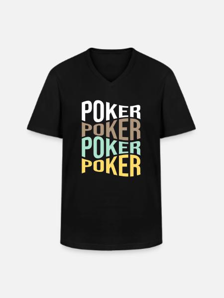 poker - Men's V-Neck T-Shirt - black