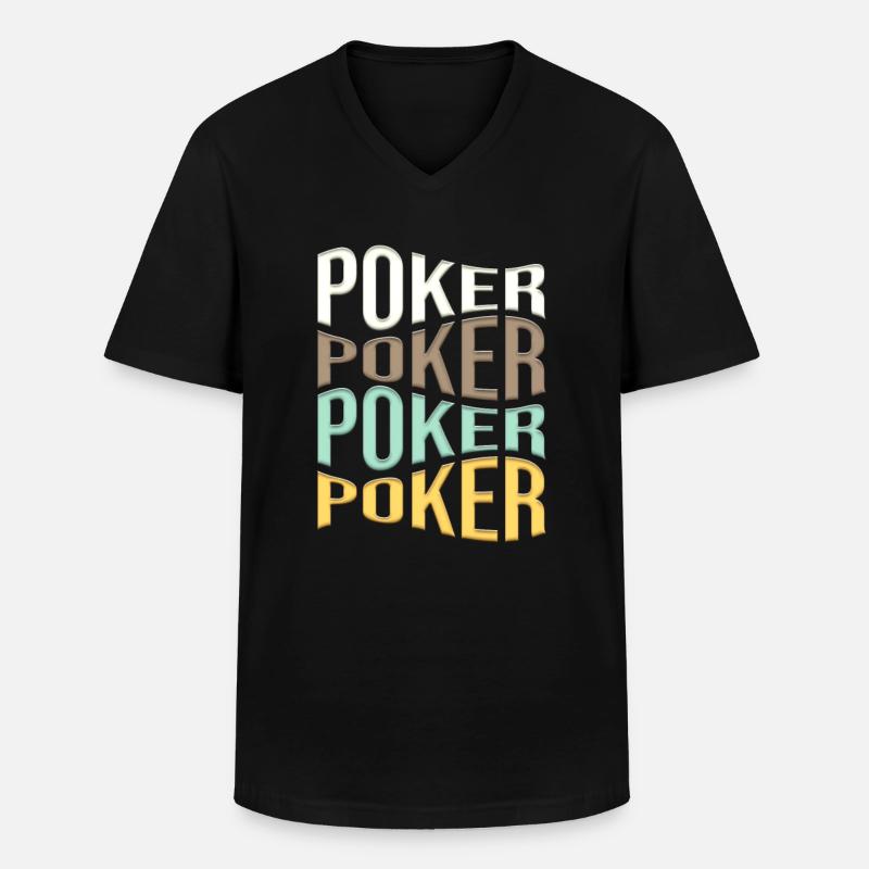 poker - Männer-T-Shirt mit V-Ausschnitt - Schwarz