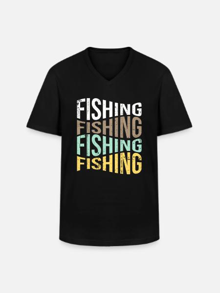 Angling - Men's V-Neck T-Shirt - black