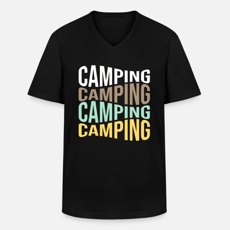campen - Männer-T-Shirt mit V-Ausschnitt - Schwarz