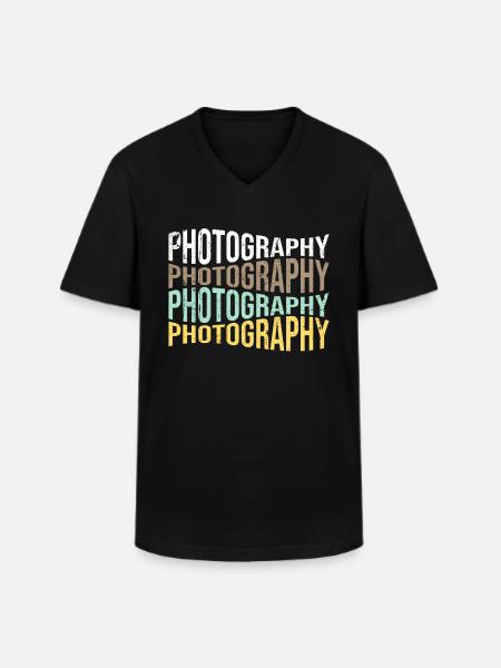 Photography - Men's V-Neck T-Shirt - black