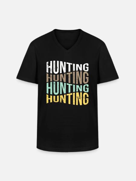 Hunt - Men's V-Neck T-Shirt - black