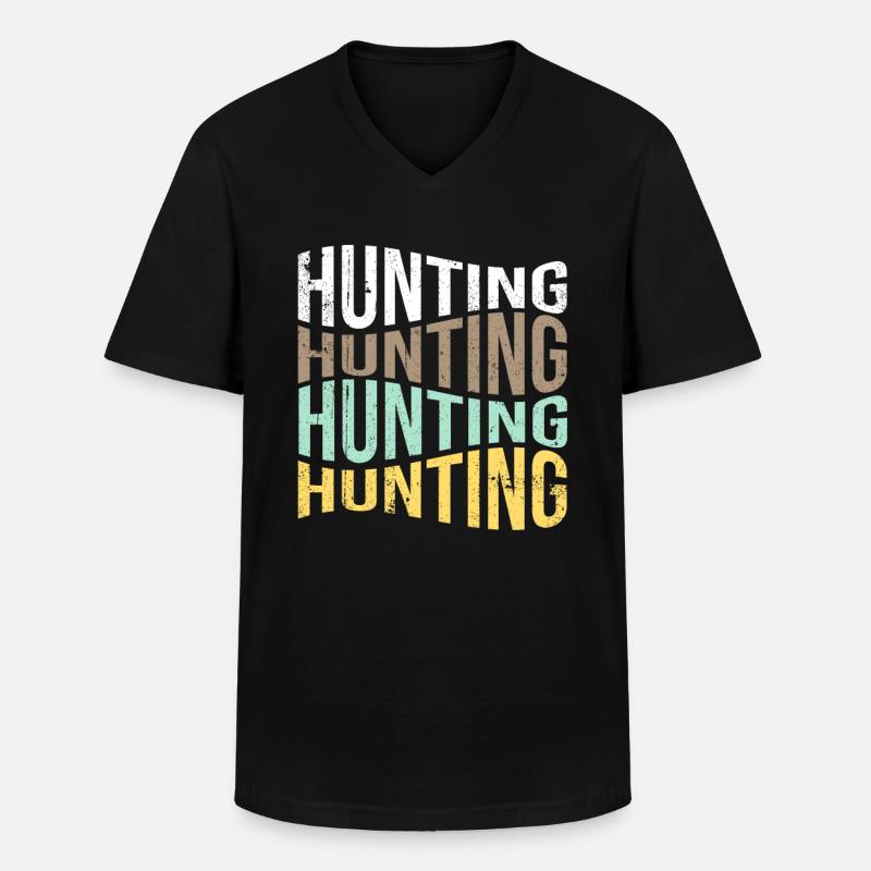 Jagen - Männer-T-Shirt mit V-Ausschnitt - Schwarz