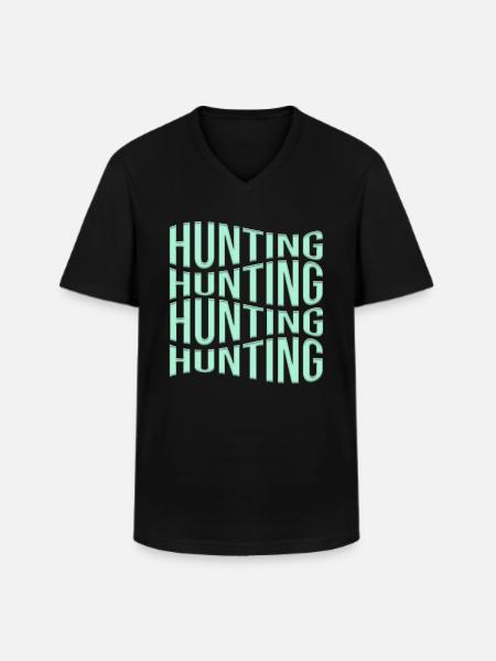 Hunt - Men's V-Neck T-Shirt - black