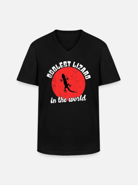 Cool lizard saying - Men's V-Neck T-Shirt - black
