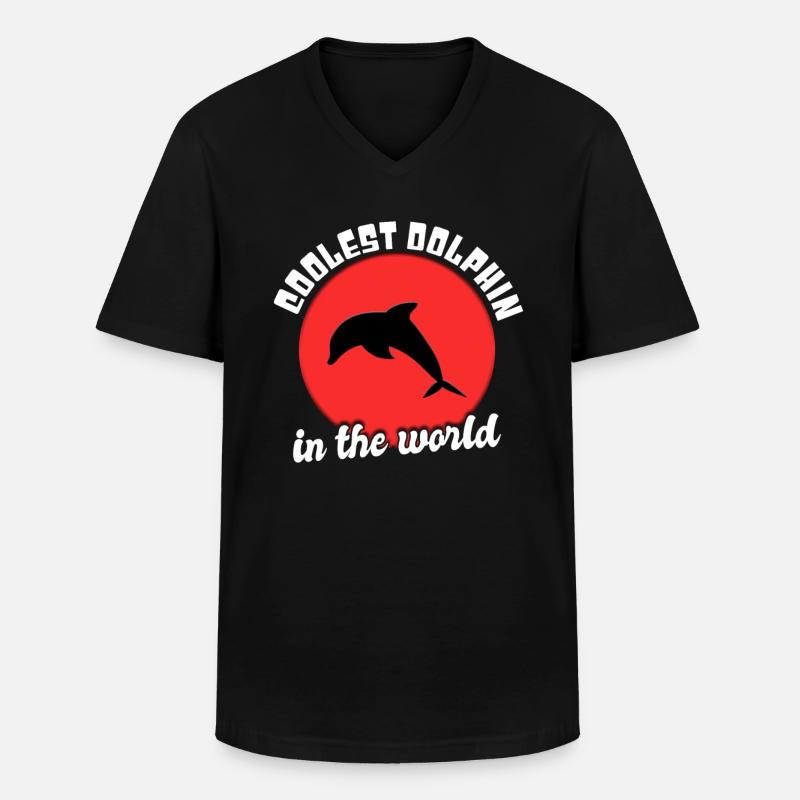 Cooler Delfin Spruch - Männer-T-Shirt mit V-Ausschnitt - Schwarz