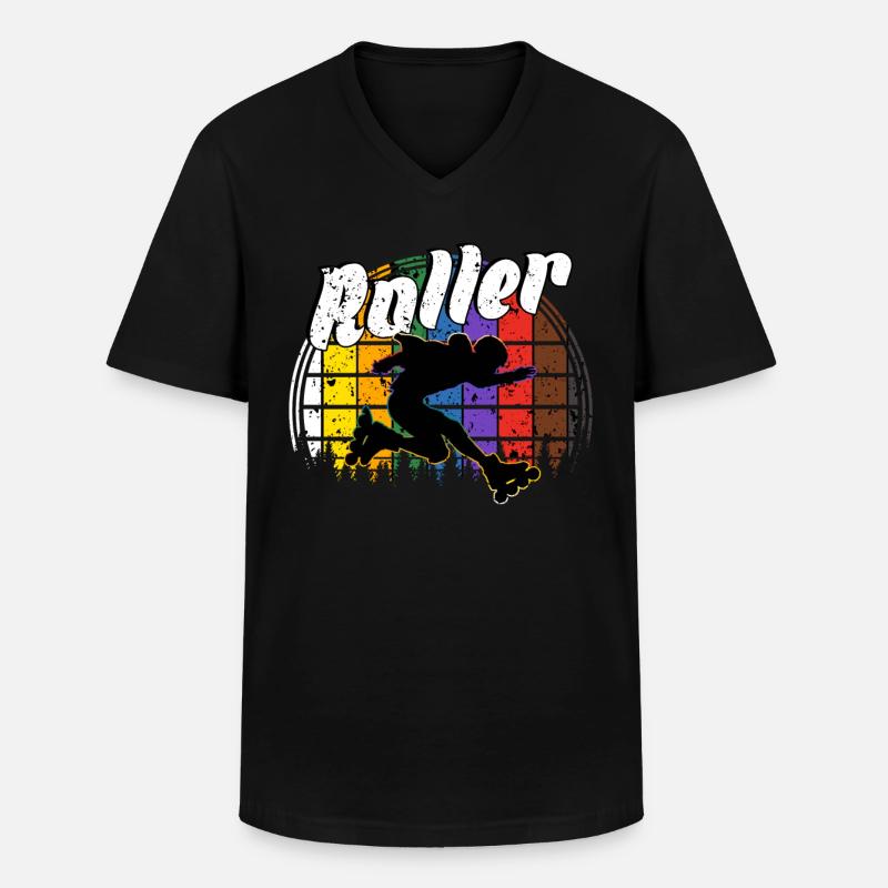 Rollerblades - Männer-T-Shirt mit V-Ausschnitt - Schwarz