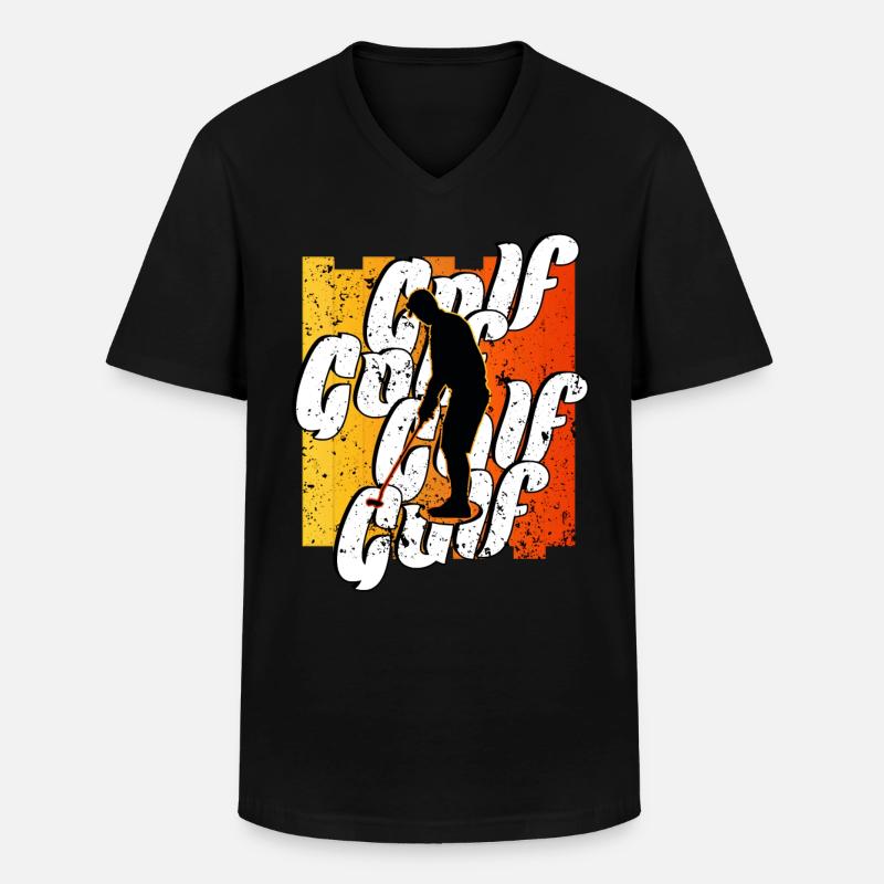 Golf - Männer-T-Shirt mit V-Ausschnitt - Schwarz