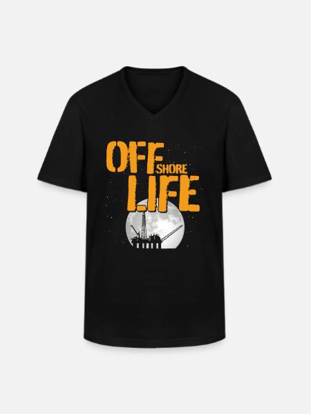 Off Shore Life - Männer-T-Shirt mit V-Ausschnitt - Schwarz
