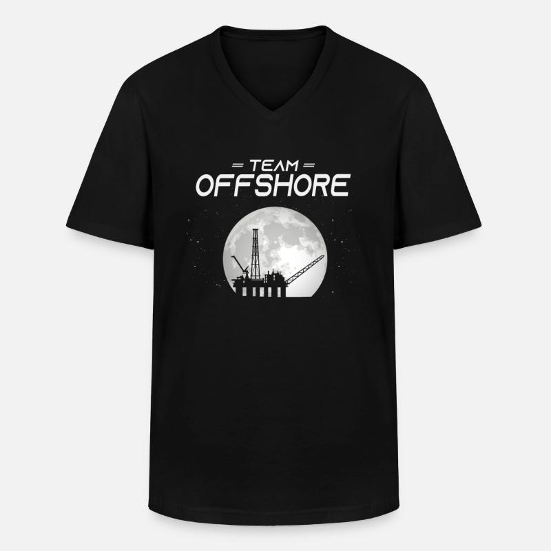Team Off Shore - Männer-T-Shirt mit V-Ausschnitt - Schwarz