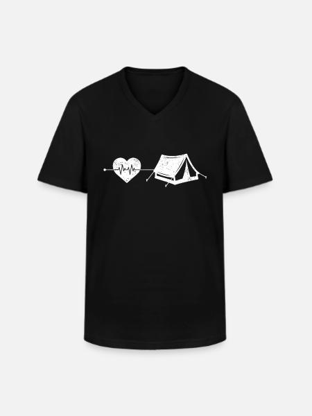 Motorhome heartbeat - Men's V-Neck T-Shirt - black