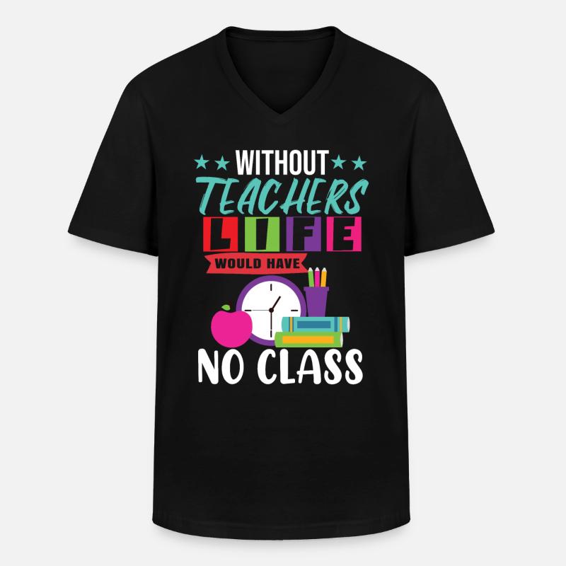 Cours d’enseignement - T-shirt col V Homme - noir