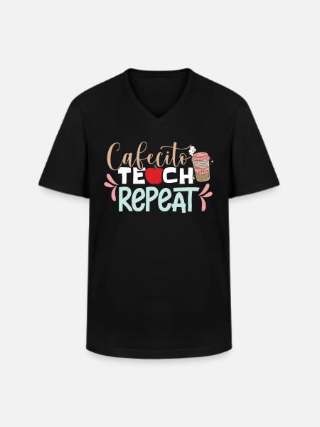 Bilingual Spanish Teacher - Men's V-Neck T-Shirt - black
