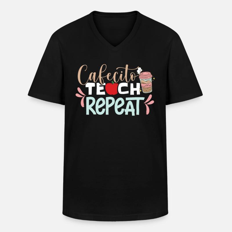Zweisprachiger Spanischlehrer - Männer-T-Shirt mit V-Ausschnitt - Schwarz