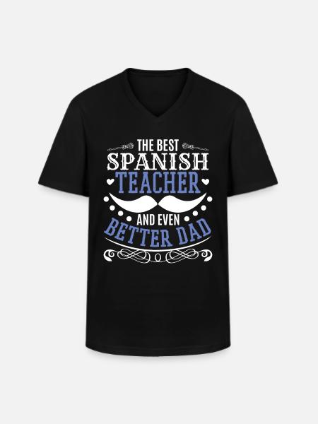 Dad Spanish Teacher - Men's V-Neck T-Shirt - black