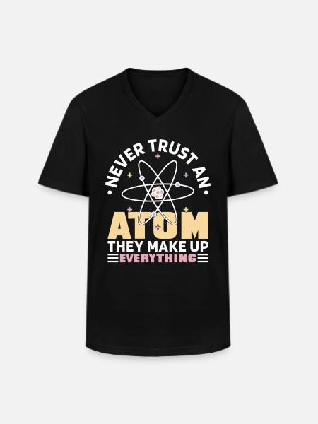 Funny Atom Science Chemistry - Men's V-Neck T-Shirt - black