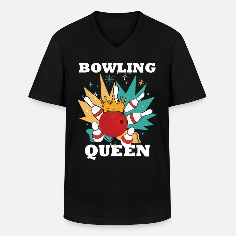 Bowling Queen - Männer-T-Shirt mit V-Ausschnitt - Schwarz
