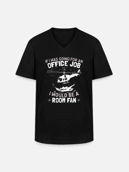 Funny Pilot Humor Helicopter - Men's V-Neck T-Shirt - black
