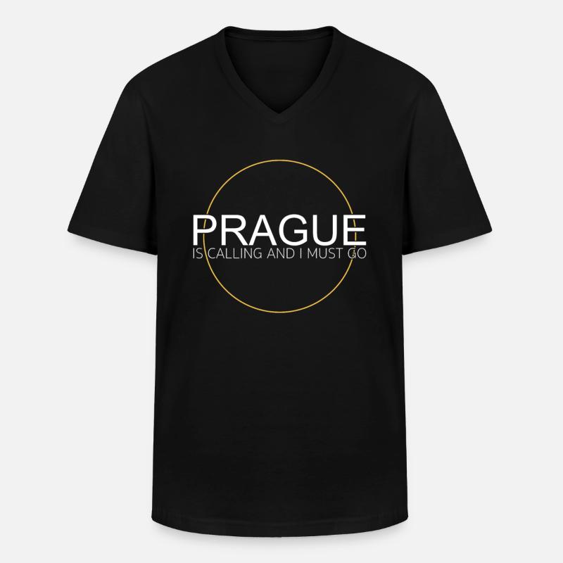 Prag - Männer-T-Shirt mit V-Ausschnitt - Schwarz