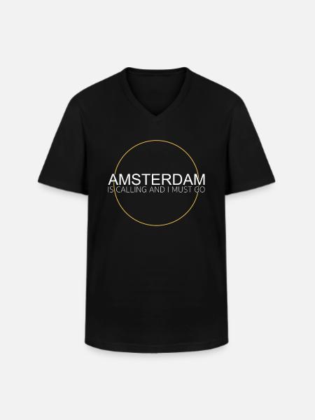 Amsterdam - Men's V-Neck T-Shirt - black