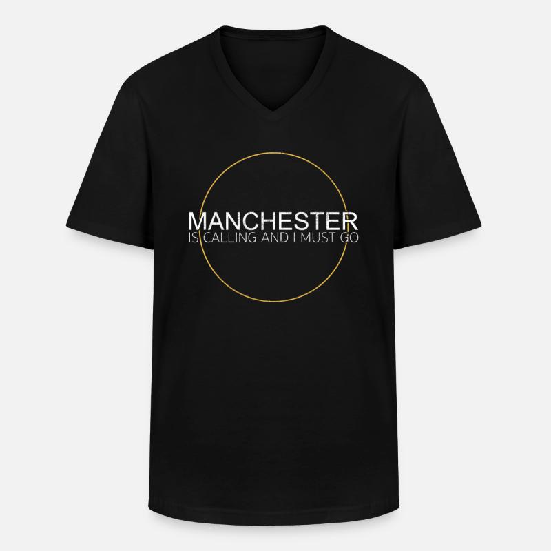 Manchester Spruch - Männer-T-Shirt mit V-Ausschnitt - Schwarz