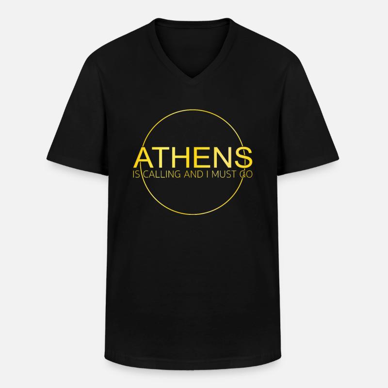 Athen Spruch - Männer-T-Shirt mit V-Ausschnitt - Schwarz