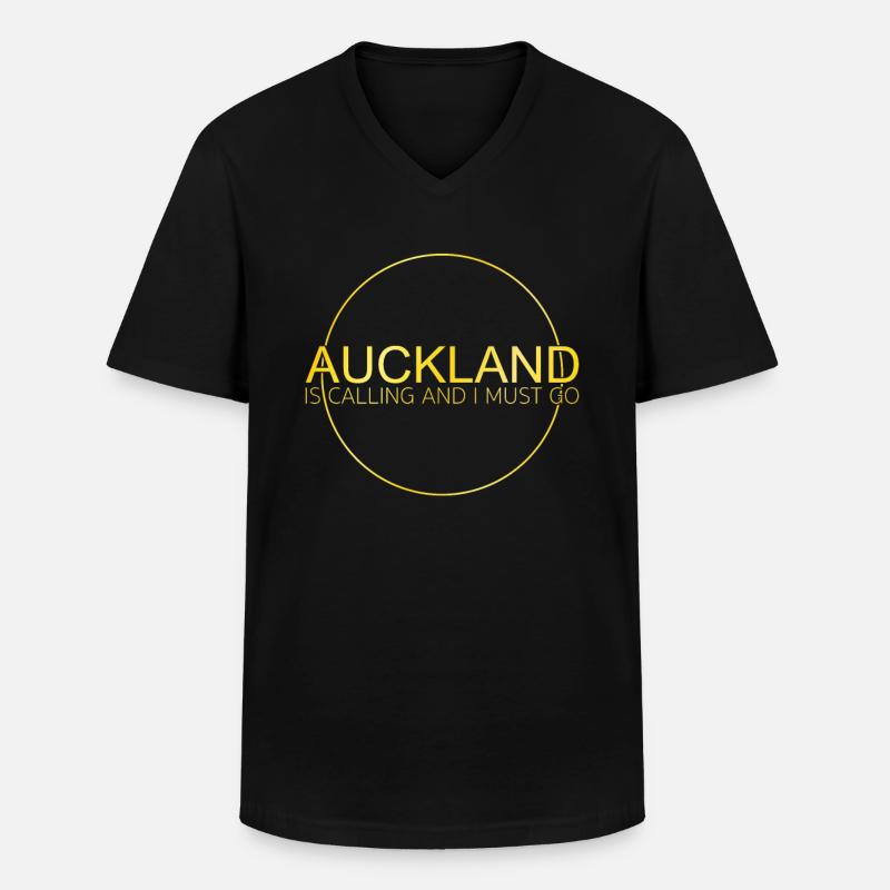 Auckland Spruch - Männer-T-Shirt mit V-Ausschnitt - Schwarz