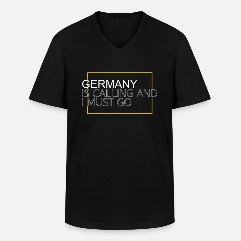 Deutschland Spruch - Männer-T-Shirt mit V-Ausschnitt - Schwarz