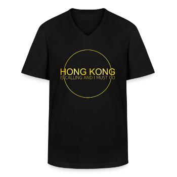 hong kong spruch - Männer-T-Shirt mit V-Ausschnitt - Schwarz - Vorne - AI Model Male 178 dark (178cm)