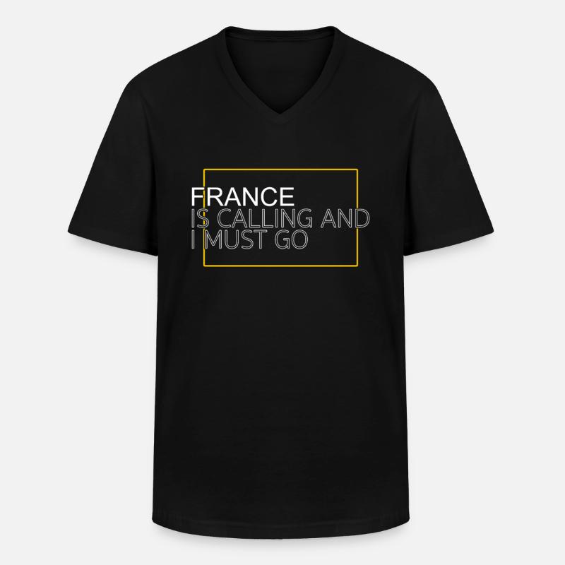 Frankreich Spruch - Männer-T-Shirt mit V-Ausschnitt - Schwarz
