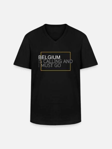 Belgium Saying - Men's V-Neck T-Shirt - black