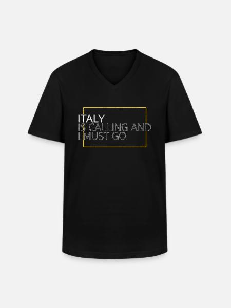 Italy Saying - Men's V-Neck T-Shirt - black