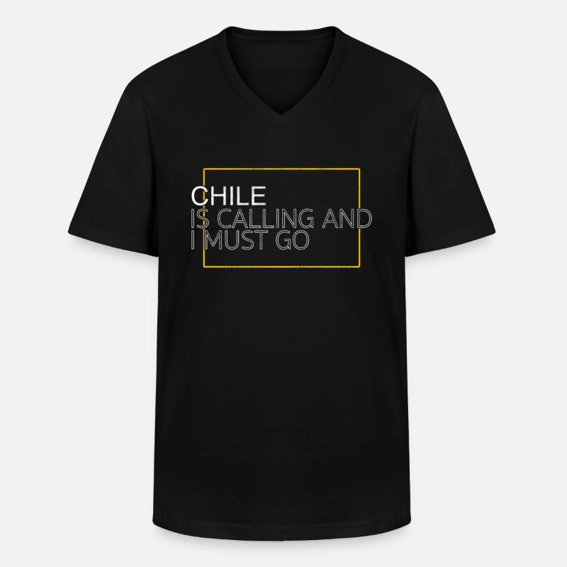 Chile Spruch - Männer-T-Shirt mit V-Ausschnitt - Schwarz