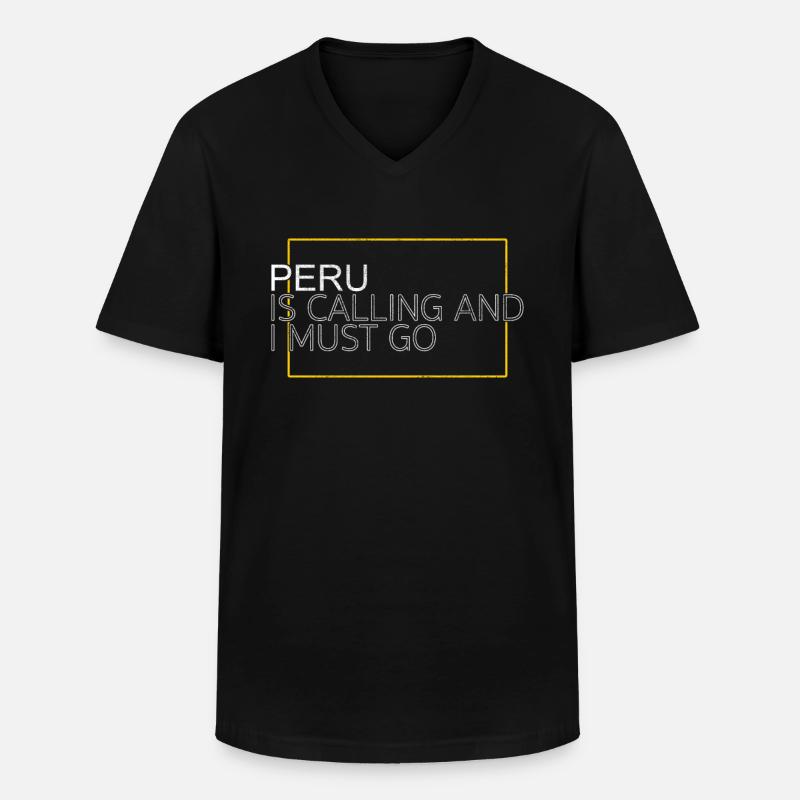 Peru Spruch - Männer-T-Shirt mit V-Ausschnitt - Schwarz