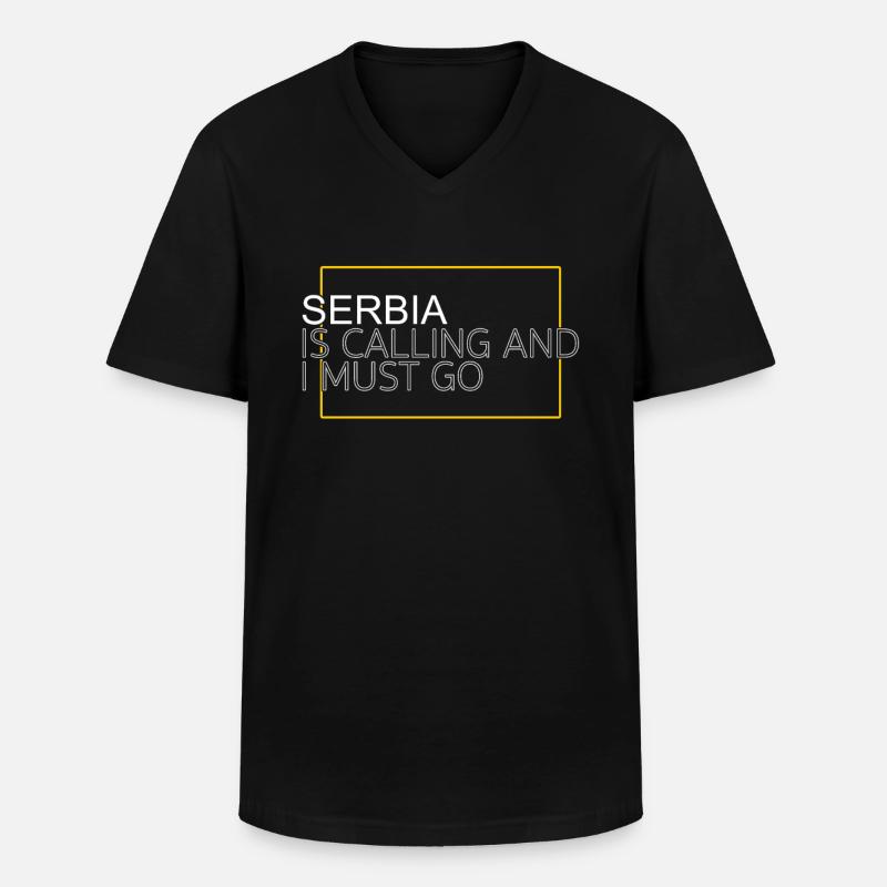 Serbien Spruch - Männer-T-Shirt mit V-Ausschnitt - Schwarz